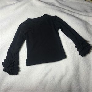 NEW Black Ruffle Bell Sleeve Top